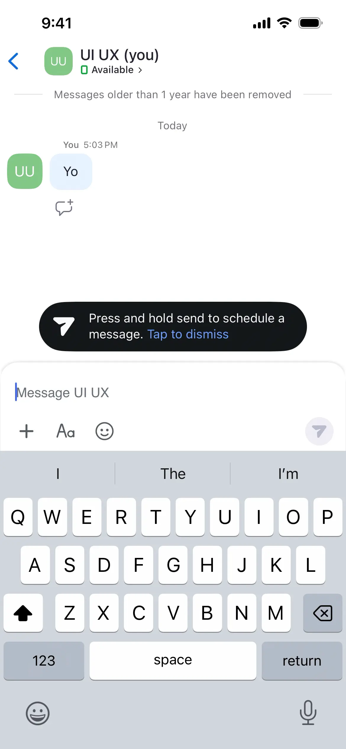 Screenshot of a messaging interface displaying a conversation with a user.